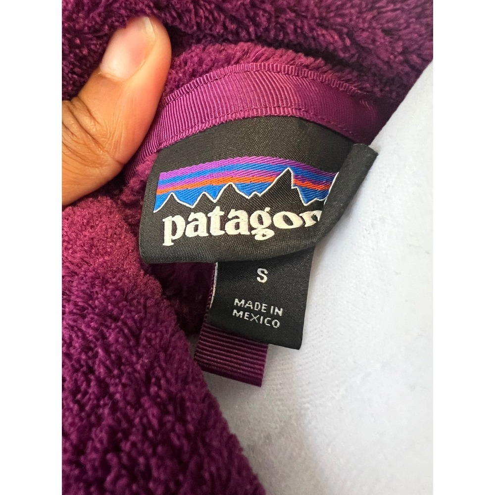 Patagonia Women's Small Purple Fleece Snap Pullover Synchilla Style Pocket - Picture 4 of 6